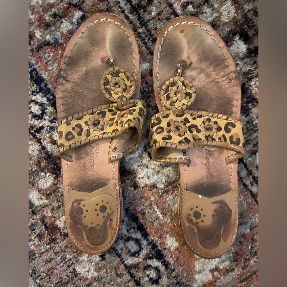 Jack Rogers Leopard Print Sandal Size 8